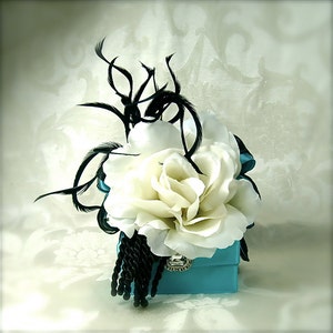 Handgemachte Blaue Blumen Geschenkbox: Brautjungfer Schmuckschatulle