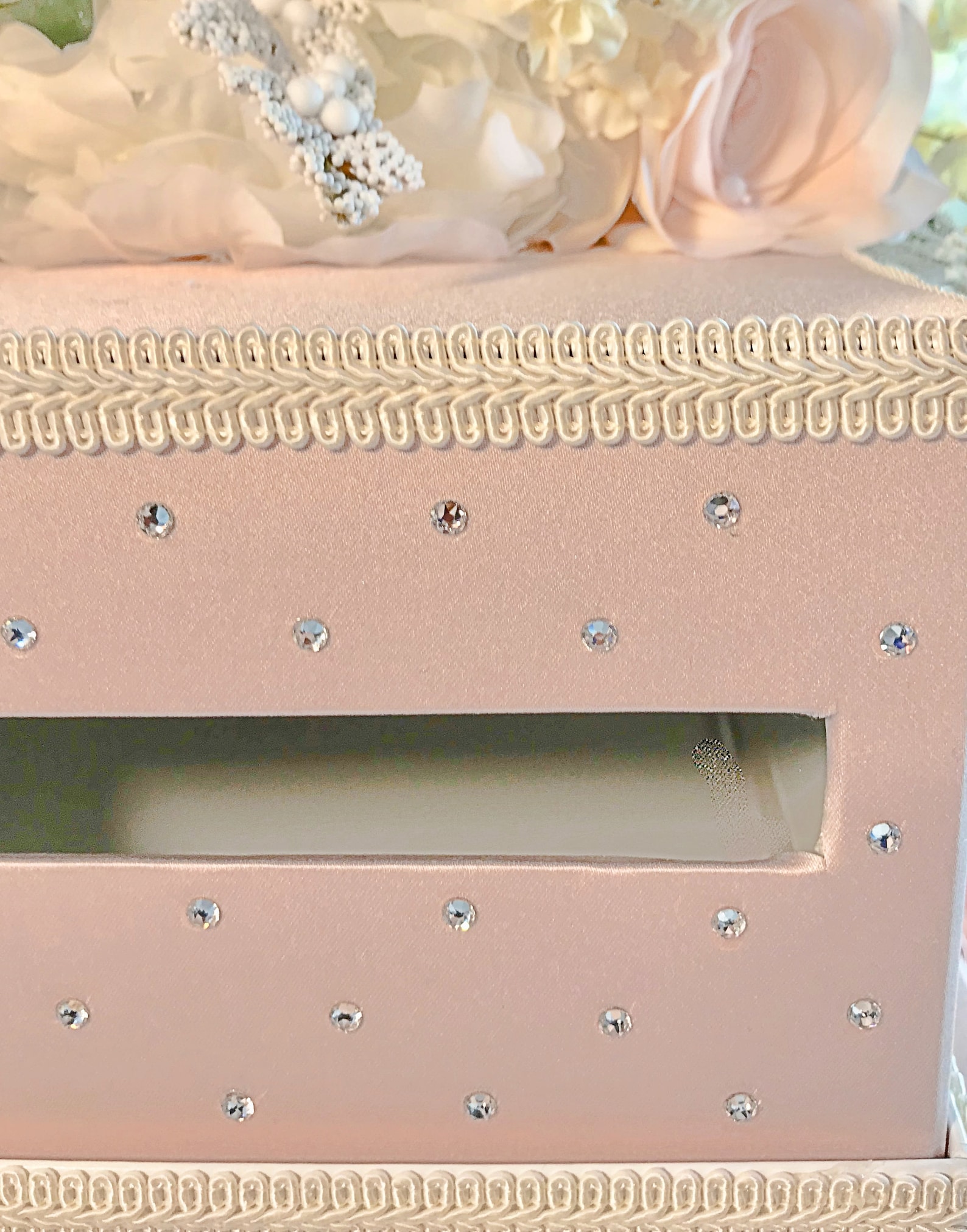 Personalized Blush Pink Wedding Card Box With Lace & Lock - Etsy