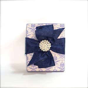 Chic Wedding Gift Box, Favors, Jewelry, Gift Cards, Mothers Day, , Bridesmaids, Handmade, Decorative Boxes Sapphire Blue, September Birthday