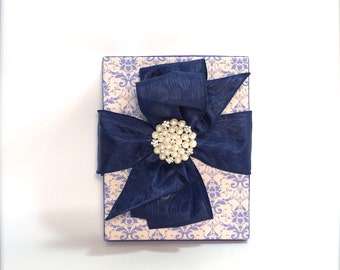 Chic Wedding Gift Box, Favors, Jewelry, Gift Cards, Mothers Day, , Bridesmaids, Handmade, Decorative Boxes Sapphire Blue, September Birthday