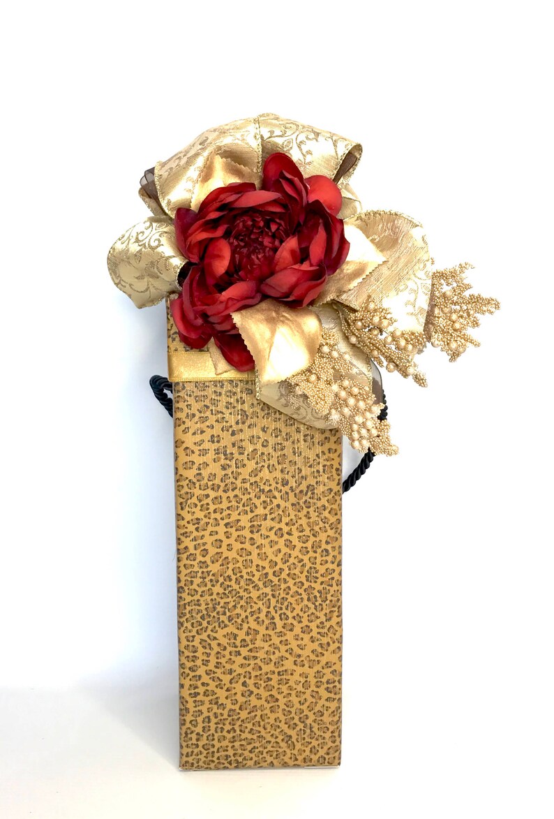 Wine Box Leopard Wine Holder Christmas Wedding Box Elegant Etsy