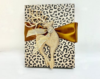 Reindeer Gift Box, Leopard Print  Gift Box  Wrap Boxes Christmas Gift Jewelry Gift Box Father Ideas, Wedding Party Gifts