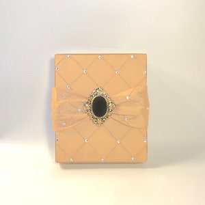 Gold Pintuck Taffeta and Brooch Gift Wrap, Gift Card  Pre-wrapped Gift Box Grooms gift, Tip Box, Christmas  Birthday, Decoration