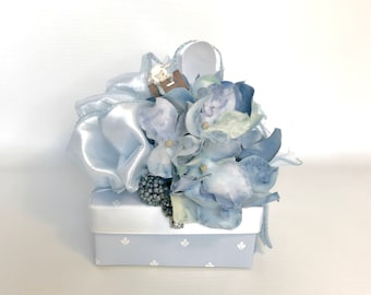 Jewelry Gift Box Baby Blue Gift Card Holder Pre-wrapped Gift Box Wedding Favor, Bridesmaid Gift  Tip Box, Elegant, Romantic, Rhinestone