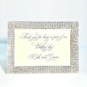 Moldura de 5&quot; x 7&quot; com strass reais em caixa de cartão de casamento prateada com strass, presente para anfitriã, presente para madrinha, presente de agradecimento