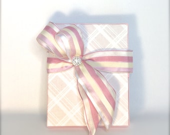 Gift Box Plaid Pink Girls Box Wrap Wedding Favors Boxes Christmas Gift Jewelry Gift Box, Mothers  Ideas, Wedding Party Gifts,  Gift Boxes