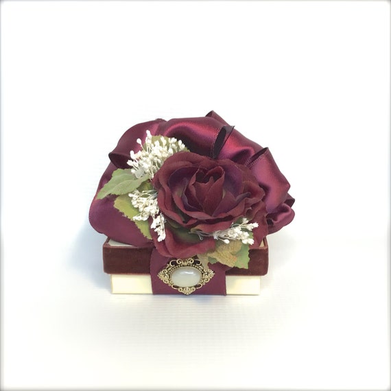 Jewelry Gift Box Deep Burgundy Gift Boxes Wedding Vintage | Etsy