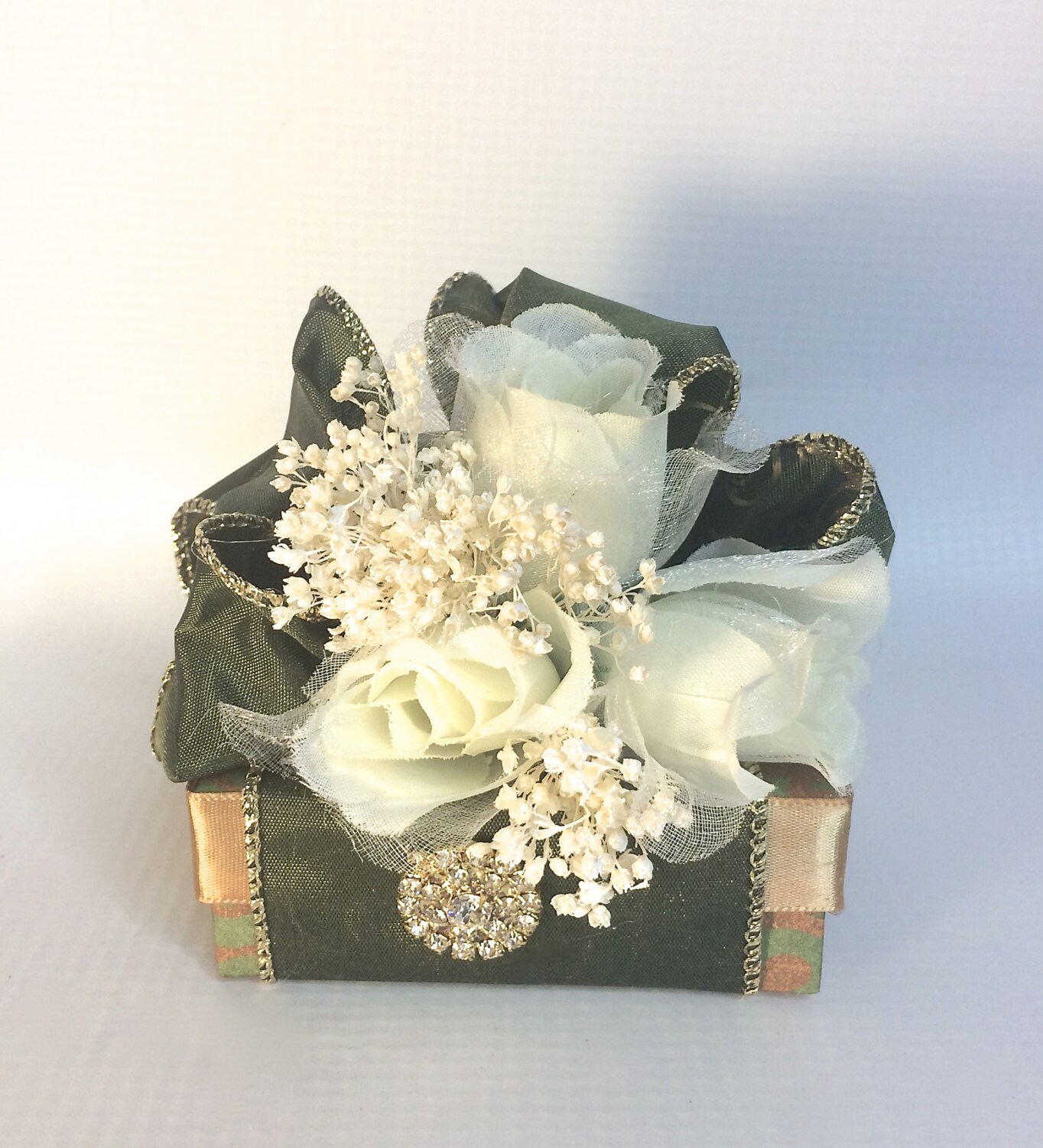 Favor Gift Box Olive Green Gold Gift Boxes Wedding Favor Box Etsy