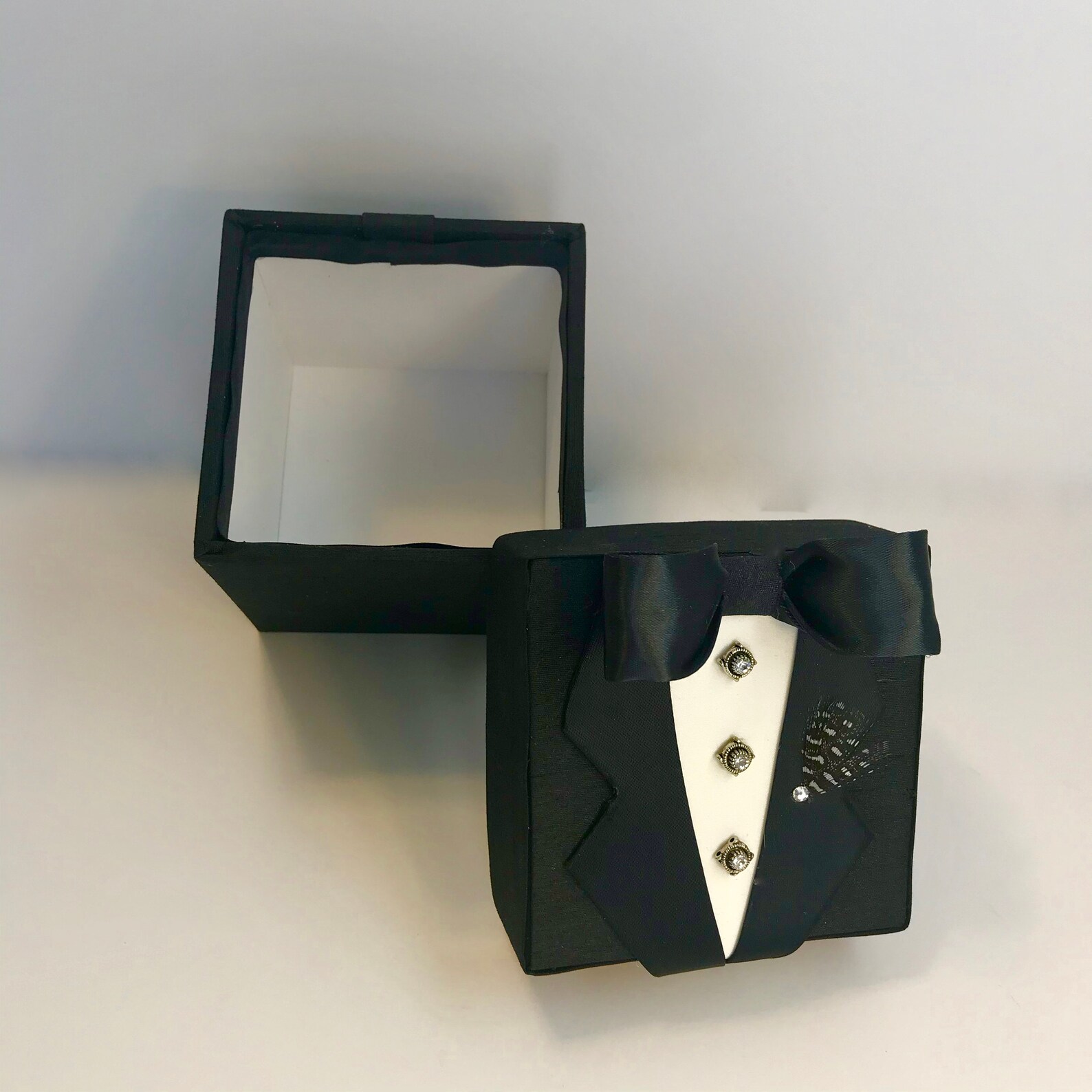 Tuxedo Gift Box for Him 6 Inch Cube Gift Box Ideas Birthday Etsy