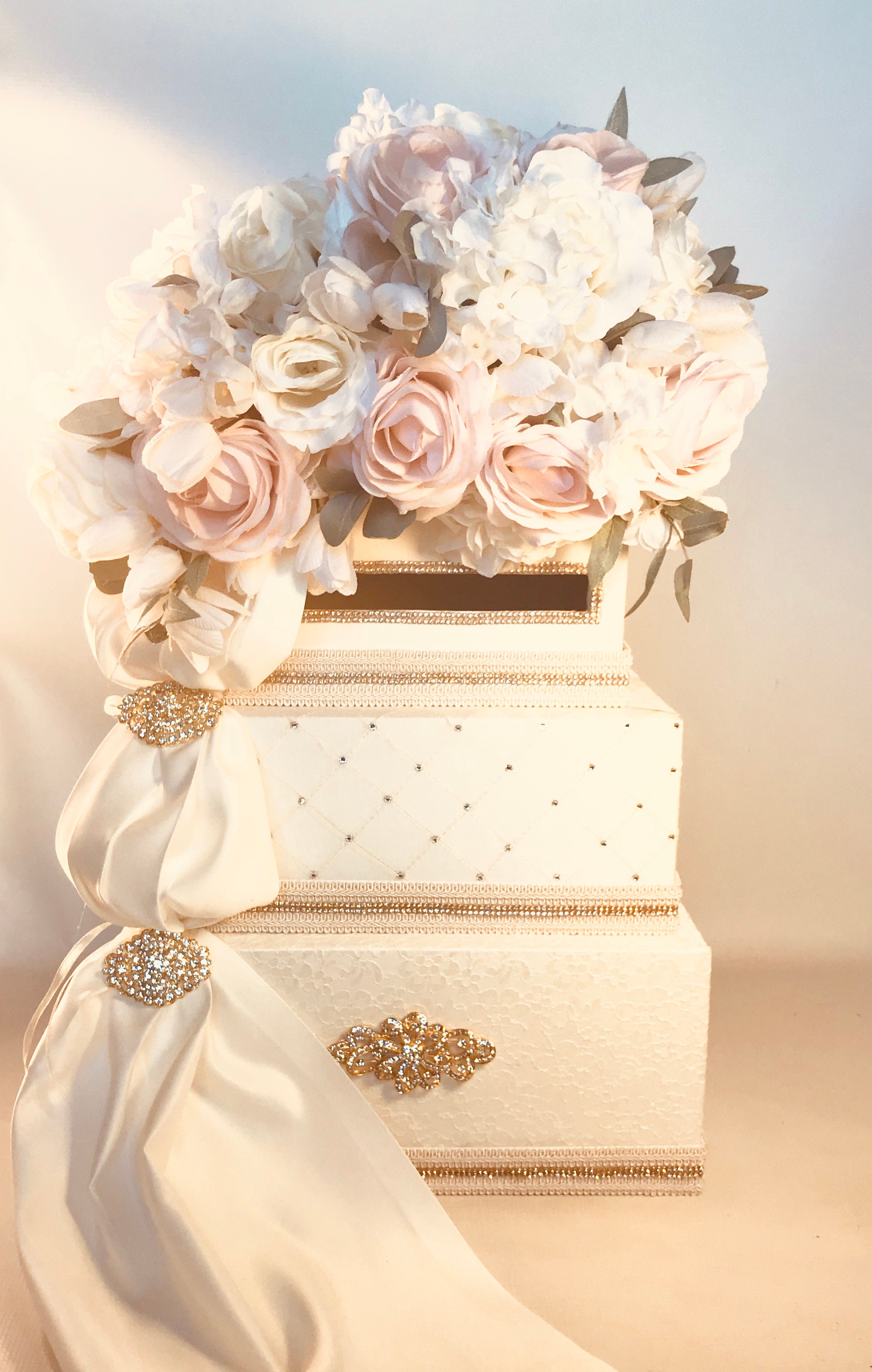 White Wedding Card Box, 3 tiers, All The Best Card Boxes