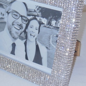 6 x 8 Frame covered with Real Rhinestone, Rhinestones, Set in Silver, Wedding Card Box Sign With Rhinestones Diamonds, Wedding Picture image 2