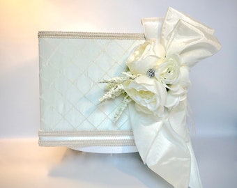 One Tier,  Ivory, Wedding Card Box, with Lock  Holder, Wedding Money Box, Custom Card Box, Handmade, Gift Card Boxes,  Wedding Gift Box