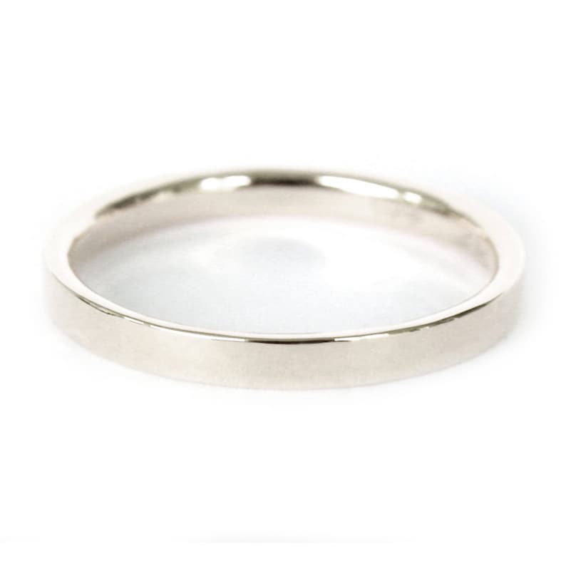 1.5mm 18K Band Flat Edge Wedding Band 18K Solid Gold Ring