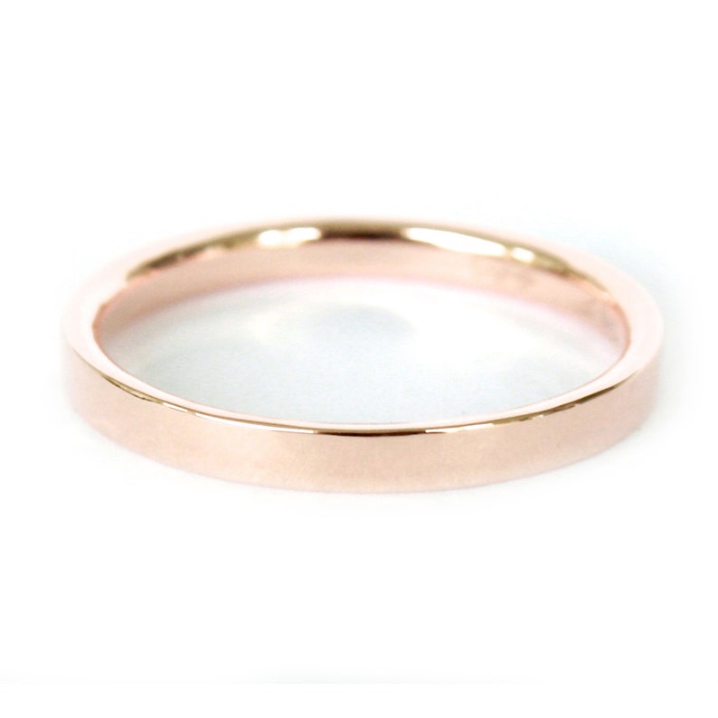 1.5mm 18K Band Flat Edge Wedding Band 18K Solid Gold Ring