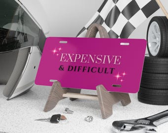 Targa costosa e difficile - Alluminio metallizzato oro rosa shocking - Accessori per auto da ragazza