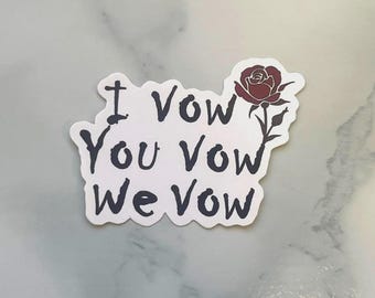 I Vow You Vow We Vow Sticker | The LORDS | The Ritual | Ryat Sin Tyson | Dark Romance Smut | Booktok Merch | Kindle Sticker | Bookish Gifts