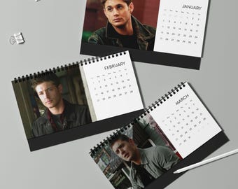 Dean Winchester 2026 Calendar | Supernatural Fan Calendar | Desk Planner |Dean Winchester  Fan Gift |Jensen Ackles Merchandise | 2026 Gift