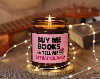 Cadeau boekenliefhebbers, grappige kaars, verwijzing naar smut, veganistische kaars, leesgrage meisjescadeau, BookTok-kaars, STFUATTDLAGG