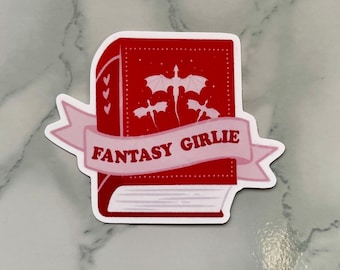 Pegatina de chica de fantasía / Vinilo de libros / Pegatina impermeable para portátiles, teléfonos y diarios / Regalo para amantes de los libros de fantasía
