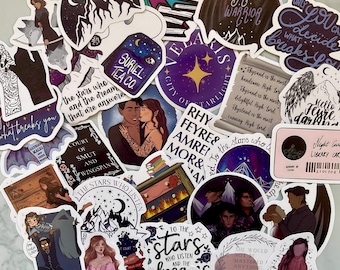 ACOTAR 50 Stickers | A Court of Thorns and Roses Gift | Rhysand Feyre Night Court Velaris | ACOTAR Sticker Packs | Kindle Bookish Stickers