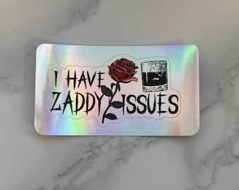 Pegatina "Tengo problemas con Zaddy" / Pegatina de romance oscuro de Zade Meadows / Pegatina de BookTok "La inquietante Adeline" / Calcomanía impermeable de romance picante