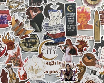 Crescent City 50 Stickers | Crescent City  Sticker Pack |Sarah J. Maas Gifts | Fantasy Book Fan Art Decal | BookTok Gifts for Readers