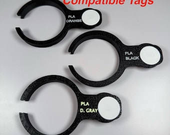 NFC Filament Tags + Snap-On Spool Clips, Bambu AMS compatible, Pre-Encoded to Your Material and Color. Fully Reusable.
