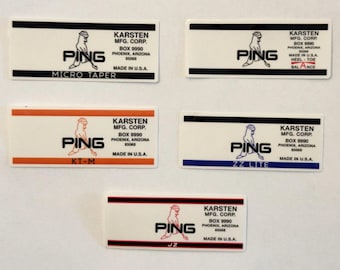 Ping Shaft Band Labels Decals Vintage Golf Club Restoration - Eye 2 - Zing - ZZ-Lite / KT-M / Micro-Taper / JZ / Heel-Toe Balance Putter