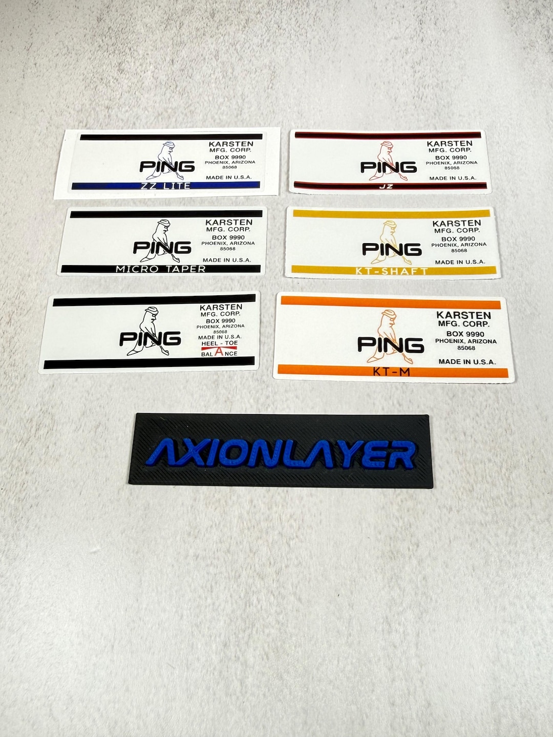Vintage Ping Shaft Band Labels | Golf Club Restoration Decals (zz