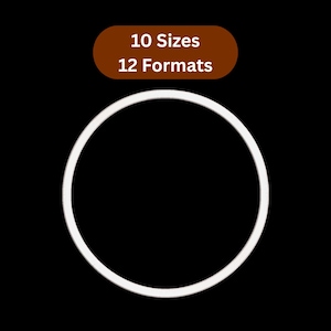 Borduurontwerp cirkel appliqué, lijstbasis voor monogrammen en aangepaste projecten, 10 maten, direct downloaden