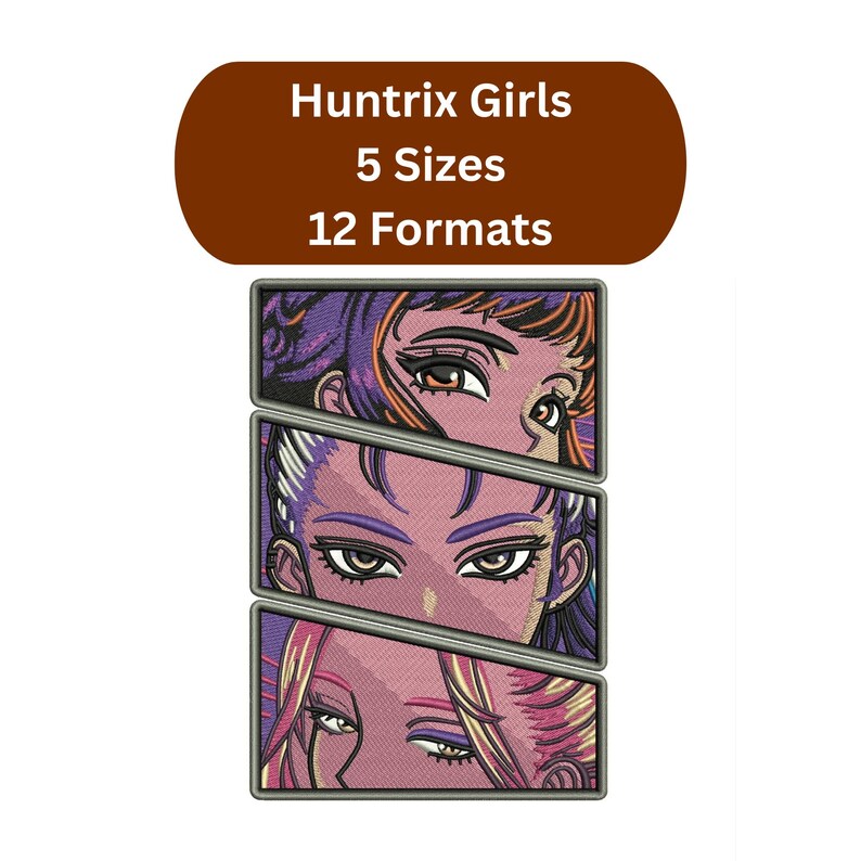 Huntrix Patch Huntrix Girls Embroidery Design, Kpop Demon Hunters, Embroidery File ...
