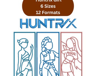 Diseño de bordado de la chica Huntrix de Kpop Demon Hunter, diseño de bordado de la chica dorada de Huntrix, archivos de bordado a máquina, 6 tamaños, descarga instantánea