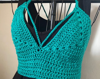 Basic Bralette Boho Crochet Halter Top Festival Crop Top Summer Top Festival Bralette - Ready to Ship