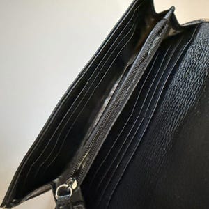 Brighton Classic Pebbled Leather Clutch Wallet Snap Closure Organizer Black image 8