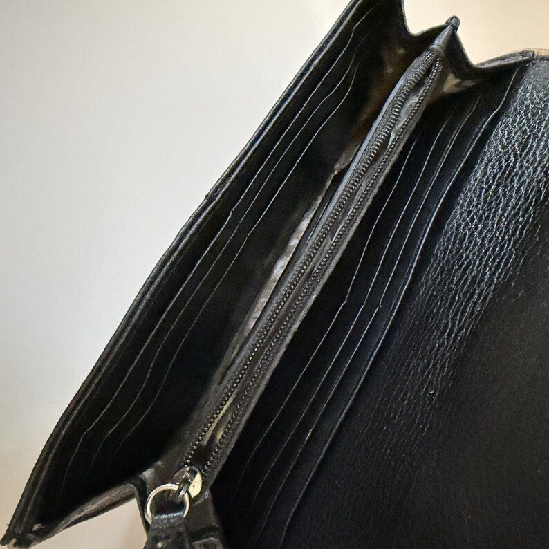 Brighton Classic Pebbled Leather Clutch Wallet Snap Closure Organizer Black image 8