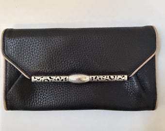 Vintage COACH Black Leather Turn Lock Small Bifold Wallet - Etsy