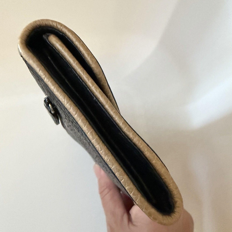 Brighton Classic Pebbled Leather Clutch Wallet Snap Closure Organizer Black image 3
