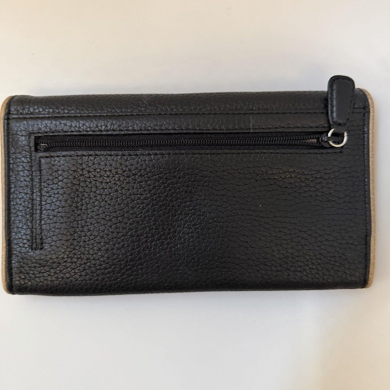 Brighton Classic Pebbled Leather Clutch Wallet Snap Closure Organizer Black image 5