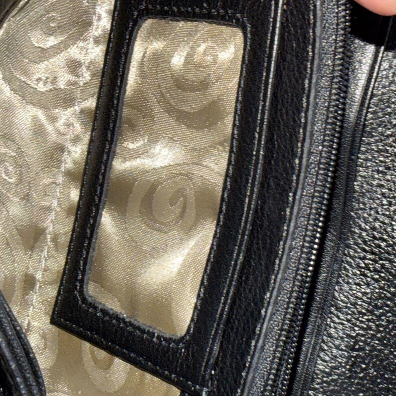 Brighton Classic Pebbled Leather Clutch Wallet Snap Closure Organizer Black image 13