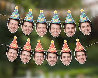 Funny Custom Face Birthday Banner – Personalized Party Garland