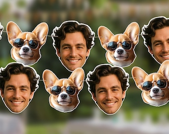 Custom Dog Face Banner Personalized Photo Garland Birthday Decorations Funny Groom Face Banner Bachelor Bachelorette Party Decor Corgi Gift