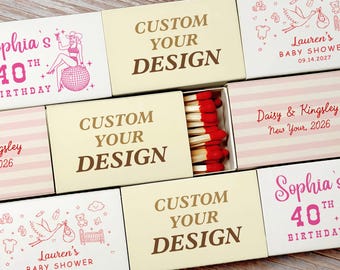 Personalized Wedding Matchbox Favors Custom Birthday Party Gift Baby Shower Favor Direct Print Match Boxes Bulk Custom Design Party Supplies