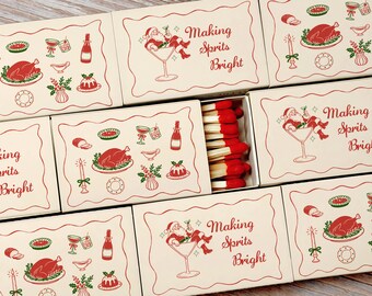 Personalized 30th Birthday Matchboxes Party Favors December Birthday Matches Winter Celebration Decor Making Spirits Bright Match Box