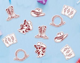 Western Bachelorette Party Confetti Cowgirl Table Decor Maroon Last Rodeo Decorations Nashville Bach Party Supplies Cowboy Hat and Boots