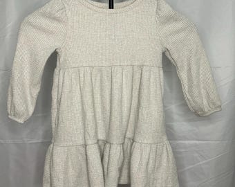 Personalized Toddler Waffle-Knit Dress | Custom Name Embroidery, Size 3T