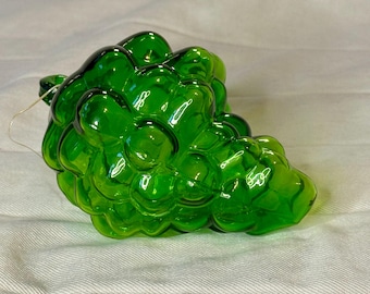 Green Glass Grape Ornament | Hanging Glass Fruit Decor | Kitchen & Home Accent