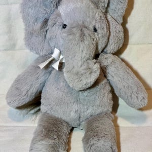 Pottery Barn Kids Gray Elephant Plush Stuffed Animal | Soft Nursery Elephant Toy | Baby Lovey Replacement