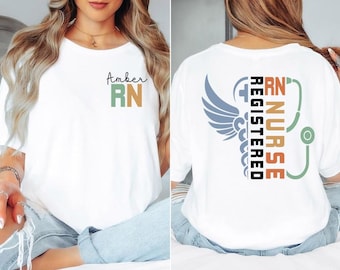 Custom Name RN Shirt, Registered Nurse Gift