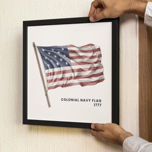 Gerahmtes Plakat der Unabhängigkeitskriegs-Marineflagge