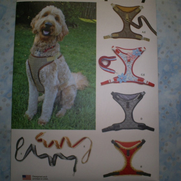Simplicity 9664 Size  S-L Dog Harness and Leash